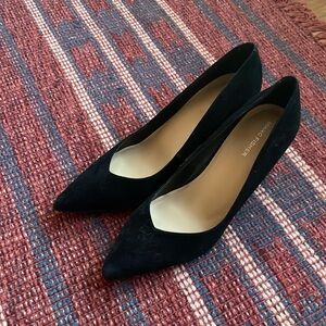 Black “Caitlin” Marc Fisher suede pointed toe block heels, size 10